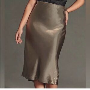 Anthropologie Slip Skirt in Liquid Shine. New with Tag Original Price $108.00.